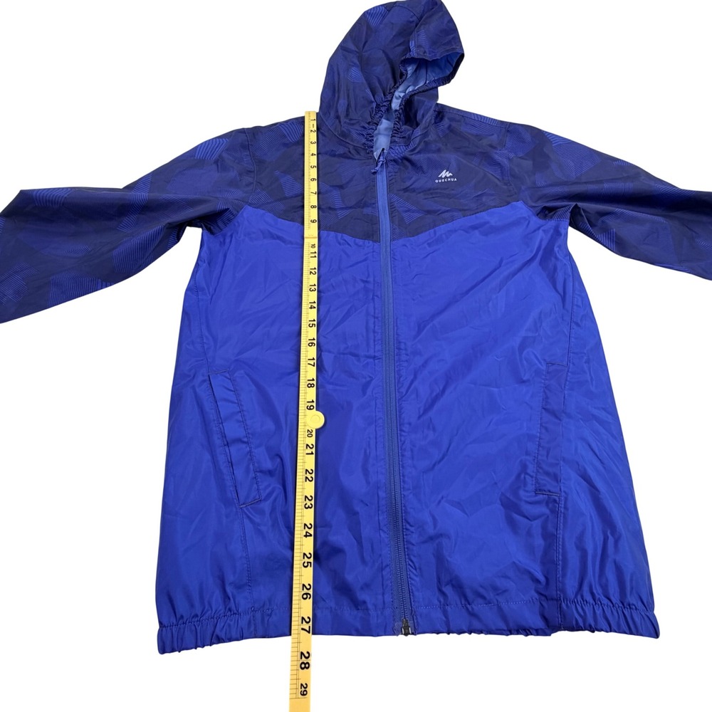 Decathlon Quechua Windbreaker Jacket Men XS Blue Geometric Full Zip Lightweight - Picture 11 of 12